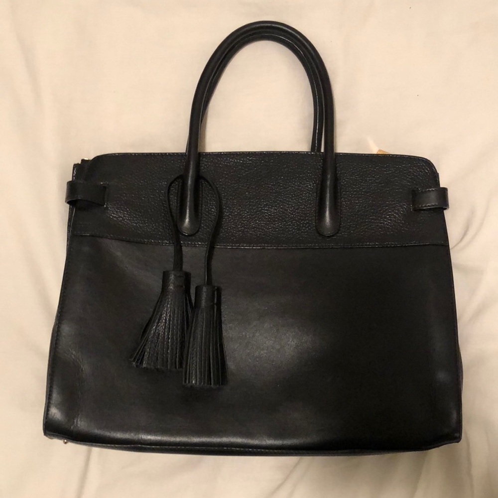 Cuyana Black Leather Work Bag